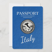 Royal Blue Italy Passport Save The Date (Vorderseite)