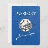 Royal Blue Jamaica Passport Save the Date (Vorderseite)