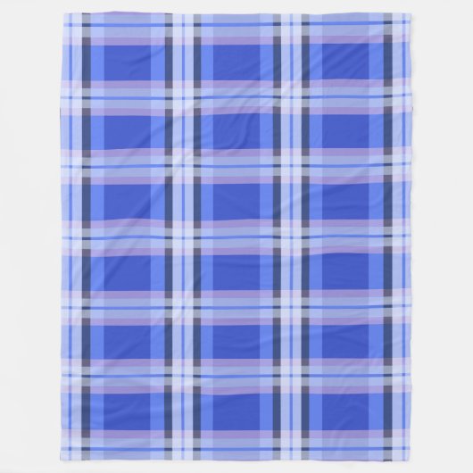 Royal Blue Kariert Seamless Muster Fleecedecke (Vorderseite)