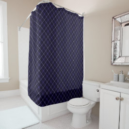 Royal Blue Kariert / Tartan Duschvorhang