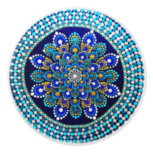 Royal Blue Keramik Knob Keramikknauf