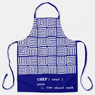 Royal Blue KOCH Nested Boxes Tribal Africa Pattern Schürze