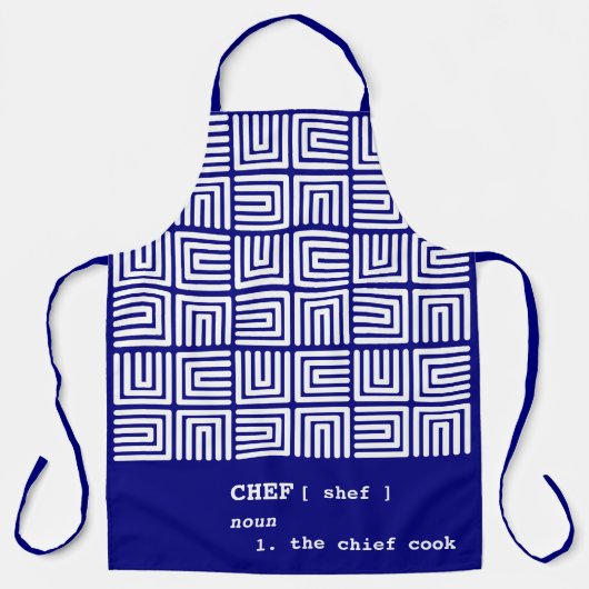 Royal Blue KOCH Nested Boxes Tribal Africa Pattern Schürze (Vorderseite)