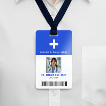 Royal Blue Krankenhaus Mitarbeiter Bar Code ID