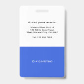 Royal Blue Krankenhaus Mitarbeiter Bar Code ID Ausweis (Rückseite)
