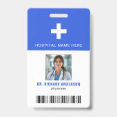 Royal Blue Krankenhaus Mitarbeiter Bar Code ID Ausweis (Vorderseite)