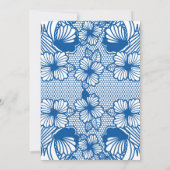 Royal Blue Lace Corset Bridal Lingerie Dusche Einladung (Rückseite)