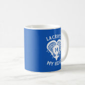 Royal Blue Lacrosse My Heart Kaffeetasse (VorderseiteRechts)