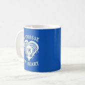 Royal Blue Lacrosse My Heart Kaffeetasse (Vorderseite Links)