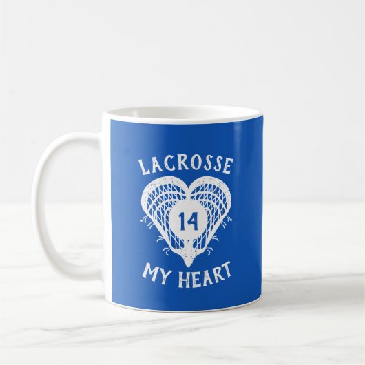 Royal Blue Lacrosse My Heart Kaffeetasse (Links)