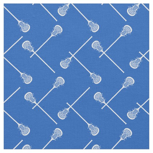 Royal Blue Lacrosse White Sticks Gemustert Stoff (Nahaufnahme)