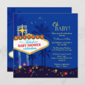 Royal Blue Las Vegas Baby Dusche Einladung (Vorne/Hinten)