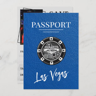 Royal Blue Las Vegas Passport Save the Date