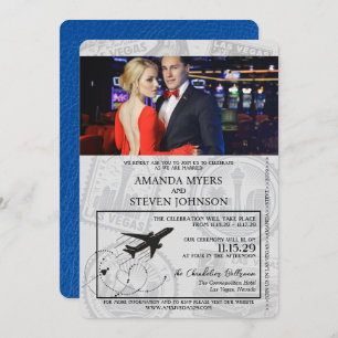 Royal Blue Las Vegas Passport Wedding Einladung