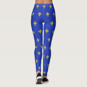 Royal Blue Legging mit Gold-Lilie Leggings (Rückseite)