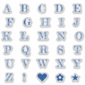 Royal Blue Letters | Monogram Alphabet Stickers Aufkleber (Vorderseite)