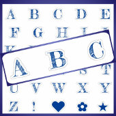 Royal Blue Letters | Monogram Alphabet Stickers Aufkleber