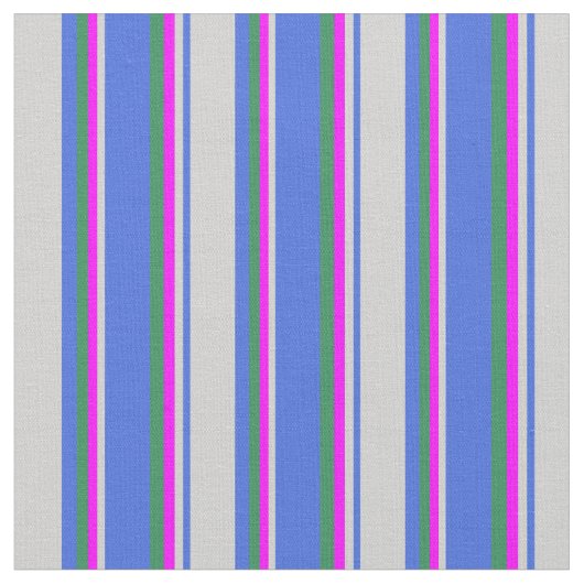 Royal Blue, Light Gray, Fuchsia und Sea Green Stoff (Nahaufnahme)