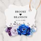 Royal Blue Lila Blooms Wedding Danke Geschenkanhänger (Rückseite)