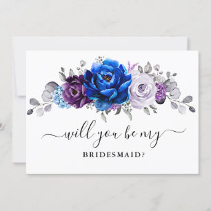 Royal Blue Lila Lilac Werden Sie meine Bridesmaid Einladung