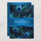 Royal Blue Lila Peacock Brautparty Einladung (Vorne/Hinten)