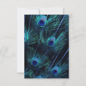Royal Blue Lila Peacock Feathers Wedding Einladung (Vorderseite)