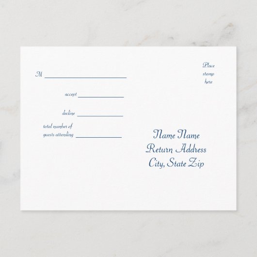 Royal Blue Lila Peacock Feathers Wedding Einladungspostkarte (Rückseite)