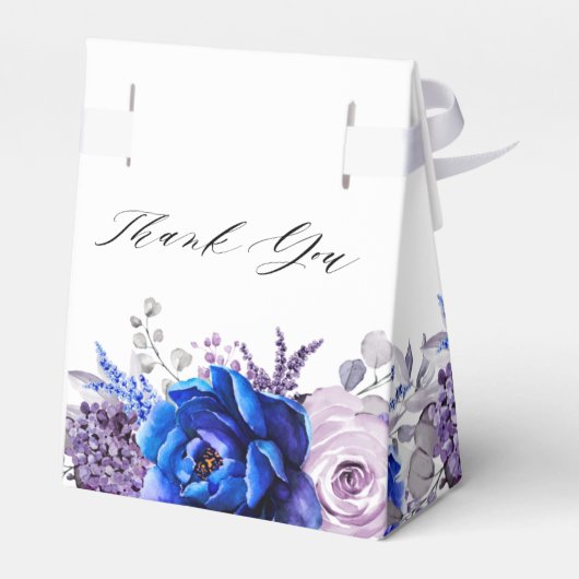 Royal Blue Lilac Lila Brautparty Vielen Dank Geschenkschachtel (Rückseite)