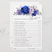 Royal Blue Lilac Lila Floral Brautparty Game (Vorne/Hinten)