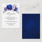 Royal Blue Lilac Lila Floral Hochzeit Empfang Begleitkarte (Vorne/Hinten)