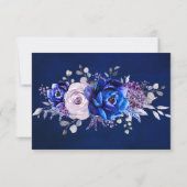 Royal Blue Lilac Lila Floral Wedd Danke Card (Rückseite)