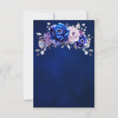 Royal Blue Lilac Lila Floral Wedding RSVP Card (Rückseite)