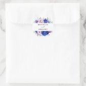 Royal Blue Lilac Purple Floral Envelope Classic Ro Runder Aufkleber (Tasche)