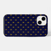 Royal Blue Lilie Pattern iPhone Hülle (Rückseite (Horizontal))