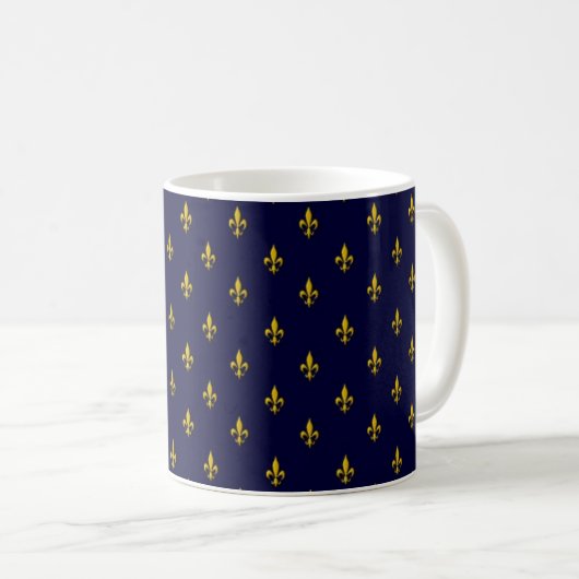 Royal Blue Lilie Pattern Kaffeetasse (VorderseiteRechts)