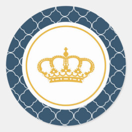 Royal Blue Little Prince Crown Sticker