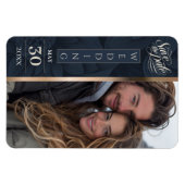 Royal Blue Luxe Bloom Flexible Foto Magnet (Horizontal)