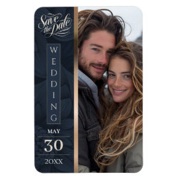 Royal Blue Luxe Bloom Flexible Foto Magnet