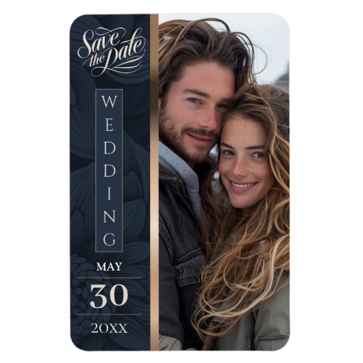 Royal Blue Luxe Bloom Flexible Foto Magnet (Vertikal)