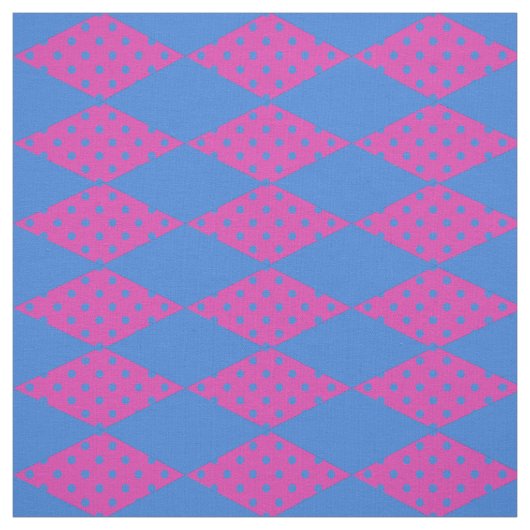 Royal Blue, Magenta Diamond Imitate Patchwork Patt Stoff (Muster)