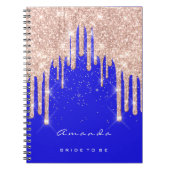 Royal Blue Makeup Artist Brautparty Spark Notizblock (Vorderseite)