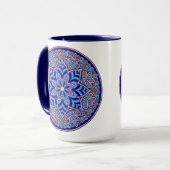 Royal Blue Mandala Tasse (Vorderseite Links)