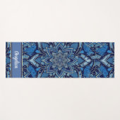 Royal Blue Mandala Yoga Mat mit persönlichem Namen Yogamatte (Vorderseite (Horizontal))