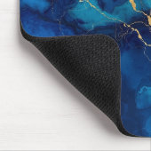 Royal Blue Marble Gold Accent Mousepad (Ecke)