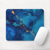 Royal Blue Marble Gold Accent Mousepad (Mit Mouse)