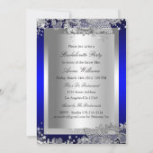 Royal Blue Mask & Jewel Lace Junggeselinnen-Abschi Einladung (Rückseite)
