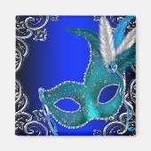 Royal Blue Masquerade Party Magnet (Vorne)