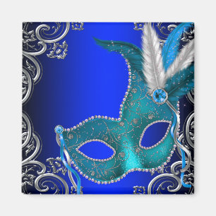 Royal Blue Masquerade Party Magnet