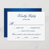Royal Blue Meal Choice RSVP Karte (Vorne/Hinten)