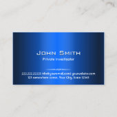 Royal Blue Metal Investigator Business Card Visitenkarte (Vorderseite)